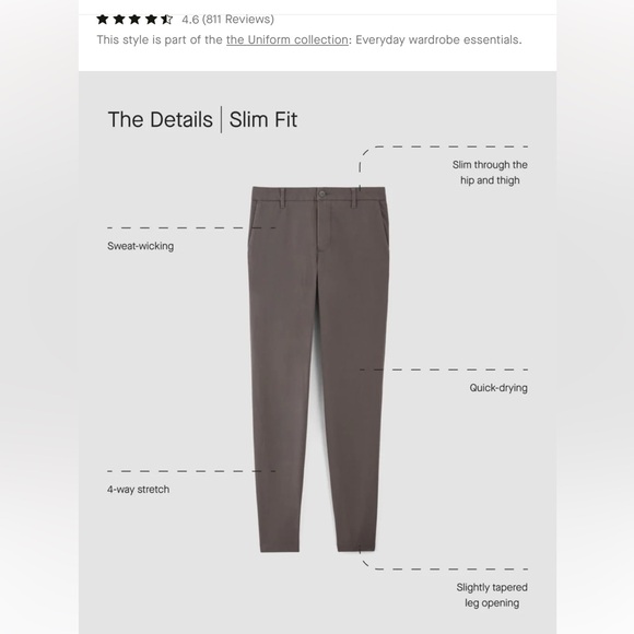 Everlane Men's Slim Fit Uniform Brown Chinos NWT - Picture 3 of 6